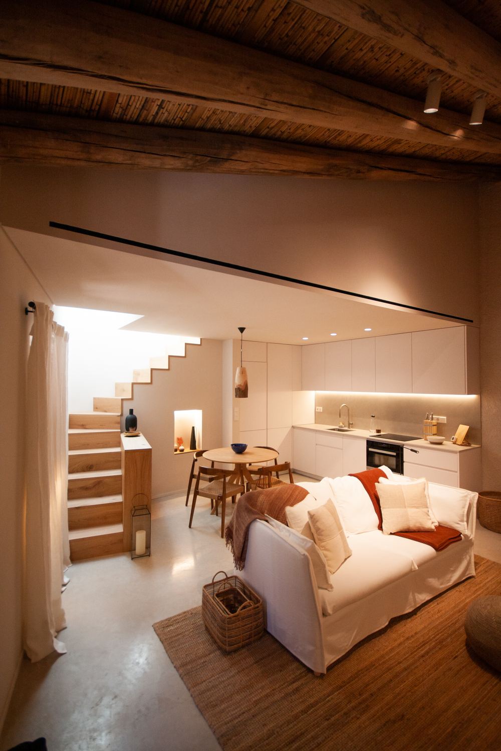 Casa Igreja, living room and staircase